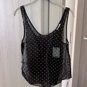 NWT $64 REVOLVE RUMORED old fashioned tank chiffon classic dot S